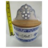 Villeroy & Boch Salt Hanger & Unmarked Flour Canister Villeroy & Boch Salt Hanger & Unmarked Flour Canister