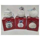 Lladro 2000, 2001 & 2002 Round Ball Christmas Ornaments w/Box Lladro 2000, 2001 & 2002 Round Ball Christmas Ornaments w/Box