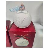 Lladro 2000, 2001 & 2002 Round Ball Christmas Ornaments w/Box Lladro 2000, 2001 & 2002 Round Ball Christmas Ornaments w/Box