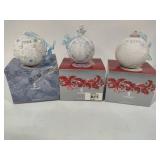 Lladro 2004, 2005 & 2006 Round Ball Christmas Ornaments w/Box Lladro 2004, 2005 & 2006 Round Ball Christmas Ornaments w/Box