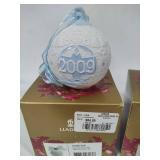 Lladro 2008, 2009 & 2010 Round Ball Christmas Ornaments w/Box Lladro 2008, 2009 & 2010 Round Ball Christmas Ornaments w/Box