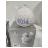 Lladro 2012, 2013 & 2014 Round Ball Christmas Ornaments w/Box Lladro 2012, 2013 & 2014 Round Ball Christmas Ornaments w/Box