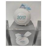 Lladro 2016, 2017 & 2018 Round Ball Christmas Ornaments w/Box Lladro 2016, 2017 & 2018 Round Ball Christmas Ornaments w/Box