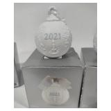 Lladro 2019, 2020 & 2021 Round Ball Christmas Ornaments w/Box Lladro 2019, 2020 & 2021 Round Ball Christmas Ornaments w/Box