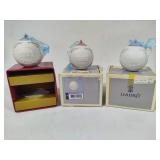 Lladro 1991, 1992 & 1993 Round Ball Christmas Ornaments w/Box Lladro 1991, 1992 & 1993 Round Ball Christmas Ornaments w/Box