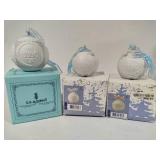 Lladro 1990, 1995 & 1996 Round Ball Christmas Ornaments w/Box Lladro 1990, 1995 & 1996 Round Ball Christmas Ornaments w/Box