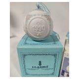 Lladro 1990, 1995 & 1996 Round Ball Christmas Ornaments w/Box Lladro 1990, 1995 & 1996 Round Ball Christmas Ornaments w/Box