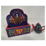 Scandinavian Design Decorator Plate, Card Holder & Mary Engebretsen Teapot Ornament Scandinavian Design Decorator Plate, Card Holder & Mary Engebretsen Teapot Ornament