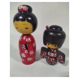 Hand Painted Asian Wood Dolls Hand Painted Asian Wood Dolls