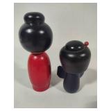 Hand Painted Asian Wood Dolls Hand Painted Asian Wood Dolls