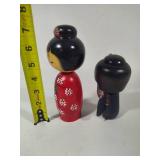 Hand Painted Asian Wood Dolls Hand Painted Asian Wood Dolls