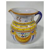Mexican Talavara Hand Painted Pitcher - Signed Mexican Talavara Hand Painted Pitcher - Signed