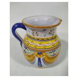 Mexican Talavara Hand Painted Pitcher - Signed Mexican Talavara Hand Painted Pitcher - Signed