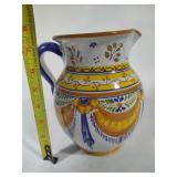 Mexican Talavara Hand Painted Pitcher - Signed Mexican Talavara Hand Painted Pitcher - Signed
