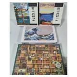 Four 1000pc Puzzles - Two are New in Packaging Four 1000pc Puzzles - Two are New in Packaging