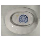 Blue & White Soap Dish, Trinket Box & Small Vase Blue & White Soap Dish, Trinket Box & Small Vase