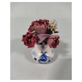 Blue & White Soap Dish, Trinket Box & Small Vase Blue & White Soap Dish, Trinket Box & Small Vase