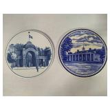 Assorted Blue & White Plates, Coaster, Trivets, etc Assorted Blue & White Plates, Coaster, Trivets, etc