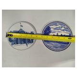 Assorted Blue & White Plates, Coaster, Trivets, etc Assorted Blue & White Plates, Coaster, Trivets, etc