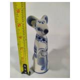 Russian Gzhel Porcelain Mouse Figurine Russian Gzhel Porcelain Mouse Figurine