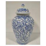 XL Blue & White Temple Jar w/Lid XL Blue & White Temple Jar w/Lid