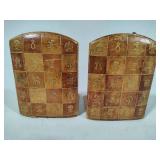 Interesting Leather Embossed Bookends Interesting Leather Embossed Bookends
