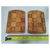 Interesting Leather Embossed Bookends Interesting Leather Embossed Bookends