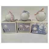 Lladro 1992, 1993 & 1997 Round Ball Christmas Ornaments w/Box Lladro 1992, 1993 & 1997 Round Ball Christmas Ornaments w/Box