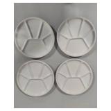 Varages White Porcelain Divided Plates Varages White Porcelain Divided Plates