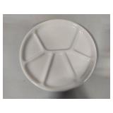 Varages White Porcelain Divided Plates Varages White Porcelain Divided Plates