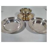 Towle Silver Plated Gravy Bowl & Two Side Bowls Towle Silver Plated Gravy Bowl & Two Side Bowls