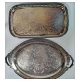 Oneida Large Silver Plated Serving Trays Oneida Large Silver Plated Serving Trays