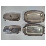 Silver Plated Relish Trays & Butter Dishes Silver Plated Relish Trays & Butter Dishes