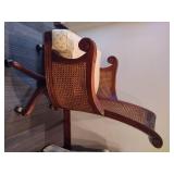 Sam Moore Cane Swivel Wood Carved Desk Chair Sam Moore Cane Swivel Wood Carved Desk Chair