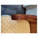 Sam Moore Cane Swivel Wood Carved Desk Chair Sam Moore Cane Swivel Wood Carved Desk Chair