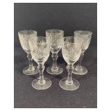 Crystal Ice Bucket w/Five Cordial Glasses Crystal Ice Bucket w/Five Cordial Glasses