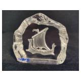Nybro Swedish Glass Viking Ship Nybro Swedish Glass Viking Ship