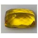 OM Gems Testing Lab Natural Topaz 80.25 Cts. Chusion Shaped Yellow Topaz (With Card) OM Gems Testing Lab Natural Topaz 80.25 Cts. Chusion Shaped Yellow Topaz (With Card)