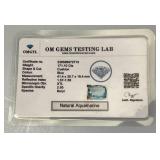 OM Gems Testing Lab Natural Aquamarine 171.10 Cts. Chusion Shaped Light Blue Aquamarine (With Card) OM Gems Testing Lab Natural Aquamarine 171.10 Cts. Chusion Shaped Light Blue Aquamarine (With Card)