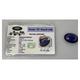 GGL LAB Natural Sapphire 35.42 CTs. Blue Oval (With Card) GGL LAB Natural Sapphire 35.42 CTs. Blue Oval (With Card)