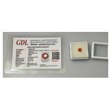 GDL Labs Natural Padparadscha Sapphire Gemstone Round 1.35 Ct. (With Card) GDL Labs Natural Padparadscha Sapphire Gemstone Round 1.35 Ct. (With Card)