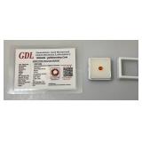 GDL Labs Natural Padparadscha Sapphire Gemstone Round .75 Ct. (With Card) GDL Labs Natural Padparadscha Sapphire Gemstone Round .75 Ct. (With Card)