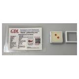 GDL Labs Natural Padparadscha Sapphire Gemstone Round .90 Ct. =/- For Two Pieces (With Card) GDL Labs Natural Padparadscha Sapphire Gemstone Round .90 Ct. =/- For Two Pieces (With Card)
