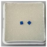 GDL Labs Natural Blue Sapphire Gemstone Princess Cut .10 Ct. =/- For Two Pieces (With Card) GDL Labs Natural Blue Sapphire Gemstone Princess Cut .10 Ct. =/- For Two Pieces (With Card)