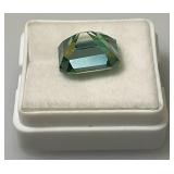 7.85 Ct. Lab Created VVS1 VividBlue Emerald Cut Massonite Gemstone (In Protective Case) 7.85 Ct. Lab Created VVS1 VividBlue Emerald Cut Massonite Gemstone (In Protective Case)