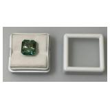 6.55 Ct. Lab Created VVS1 Vivid Blue Radiant Cut Massonite Gemstone (In Protective Case) 6.55 Ct. Lab Created VVS1 Vivid Blue Radiant Cut Massonite Gemstone (In Protective Case)