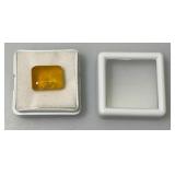 7.50 Ct. Yellow Rectangular Shape Unknown Stone (In Protective Case) 7.50 Ct. Yellow Rectangular Shape Unknown Stone (In Protective Case)