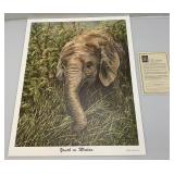 Unframed GAIL ADAMS 'Youth In Motion' Elephant Print With COA 23' x 29' Unframed GAIL ADAMS 'Youth In Motion' Elephant Print With COA 23' x 29'