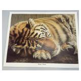 Unframed GAIL ADAMS 'Sleepin' Beauty' Tiger Print With COA 23' x 29' Unframed GAIL ADAMS 'Sleepin' Beauty' Tiger Print With COA 23' x 29'