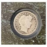 Misc. Silver Coins Including Barber Quarter And Jefferson Nickels Both In Protective Holder Misc. Silver Coins Including Barber Quarter And Jefferson Nickels Both In Protective Holder